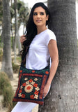 Handmade Green and Lemon Suede Embroidered Llama Bag