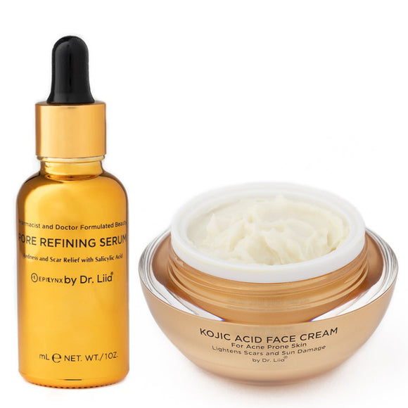 Kojic Acid Face Cream & Pore Refining Serum Set