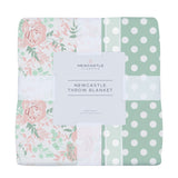 Desert Rose & Jade Polka Dot Cotton Muslin Throw Blanket