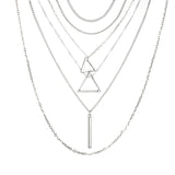 Double Triangle Multilayer Necklace Jasper