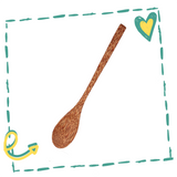 Wooden Coconut Spoon Yellow Lavender