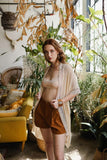 Sunshine Lace Trim Kimono Periwinkle Aether