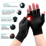 Arthritis Compression Copper Fiber Gloves for Men & Women Pink Iolaus