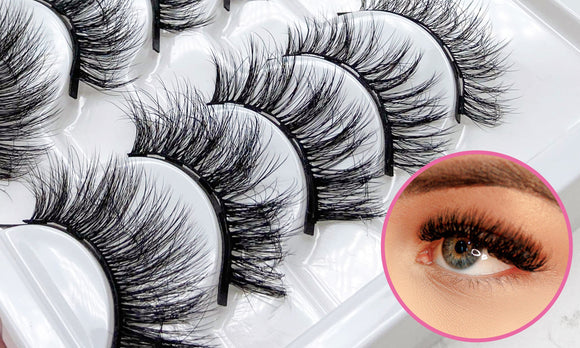 Mixed 3D Multi-layer Magnetic False Eyelashes Set Pink Iolaus