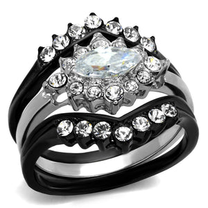 TK2188 Two-Tone IP Black Stainless Steel Ring with