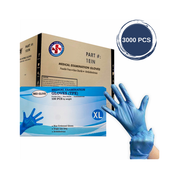 TPE Gloves - 30 Boxes/Case for $89.70 (3000 PCS total)