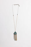 Turquoise & Crystal Medallion Chain Necklace Periwinkle Aether
