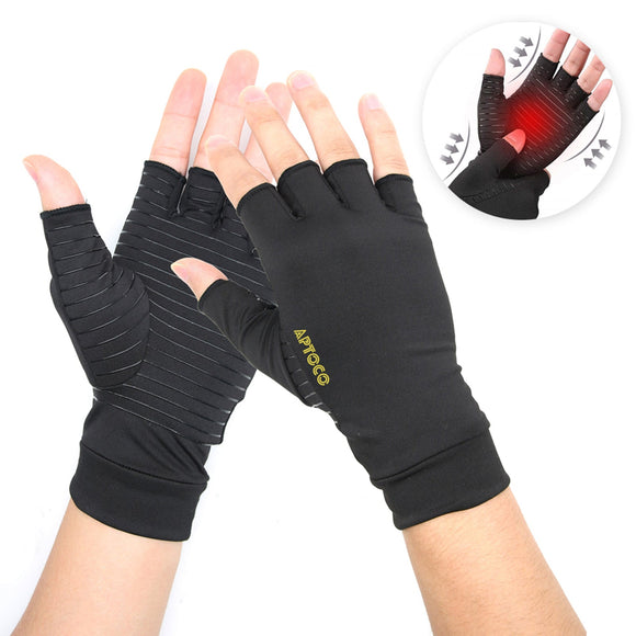 Arthritis Compression Copper Fiber Gloves for Men & Women Pink Iolaus