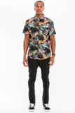 Hawaiian Print Button Down Shirt