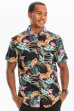 Hawaiian Print Button Down Shirt